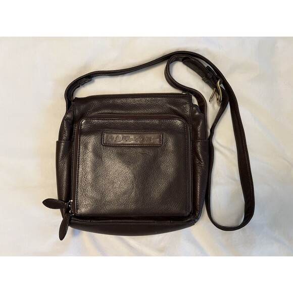 Vtg Fossil 1954 Crossbody Genuine Leather Bag Purse Messenger Dark Brown 75082 - Picture 4 of 16